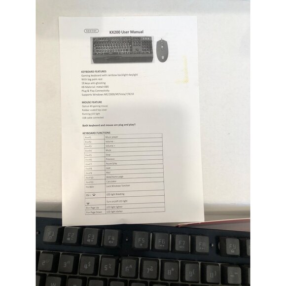 Sentry KX200 RGB Gaming Combo Kit - Keyboard & Mouse Gamers LED Rainbow Keyboard - Picture 4 of 5